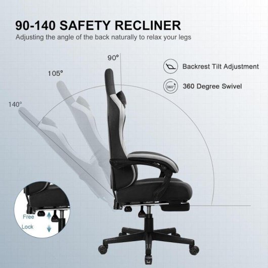 Silla gaming GTPLAYER Ergonómica con Apoyapiés y Muelles