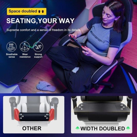 Silla gaming GTPLAYER Ergonómica con Apoyapiés y Muelles