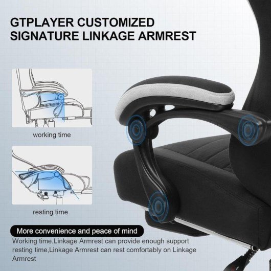 Silla gaming GTPLAYER Ergonómica con Apoyapiés y Muelles