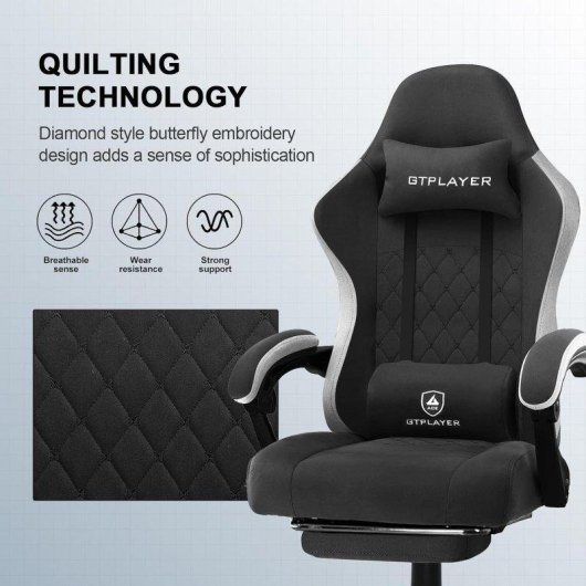 Silla gaming GTPLAYER Ergonómica con Apoyapiés y Muelles