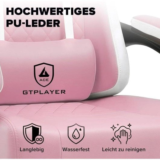 Sedia da gaming GTPLAYER Ergonomica Rosa con Poggiapiedi