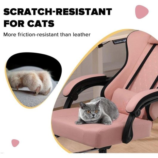 Silla Gaming GTPLAYER Ergonómica Tela Negra-Rosa con Soporte de Pies y Resorte de Bolsillo