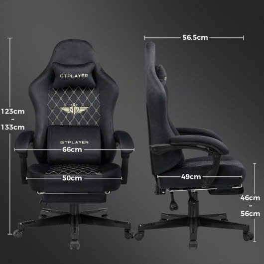 Silla gaming ergonómica GTPLAYER con asiento de muelle y reposapiés