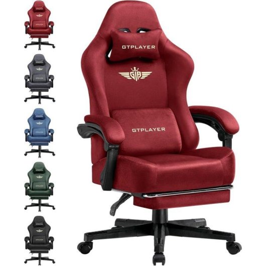 Silla Gaming GTPLAYER Reclinable 150° Reposapiés Tela Transpirable
