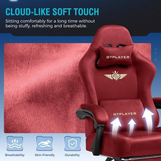 Silla Gaming GTPLAYER Reclinable 150° Reposapiés Tela Transpirable