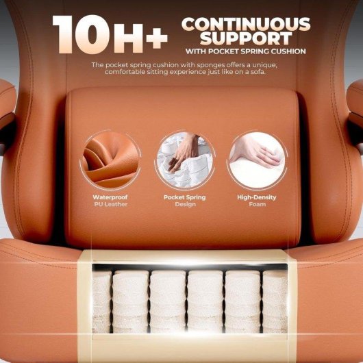 Silla Gaming GTPLAYER Reclinable 150° con Reposapiés Naranja
