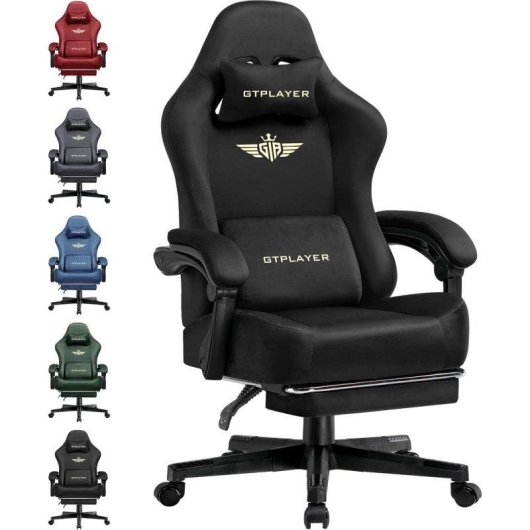 Cadeira de Gaming GTPLAYER 160° Inclinação e Apoio de Pes