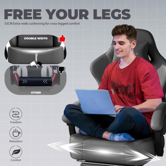 Cadeira gaming GTPLAYER Ergonomica 160 deg reclinável apoio de pés