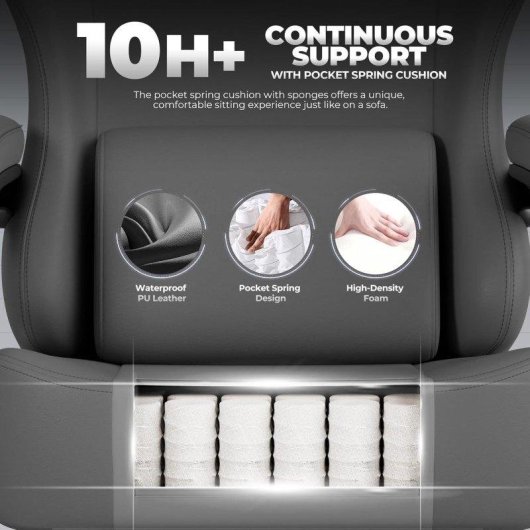 Cadeira gaming GTPLAYER Ergonomica 160 deg reclinável apoio de pés