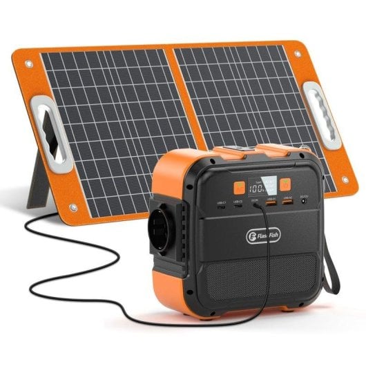 Estação de energia Flashfish A101 98Wh 6 portas AC/DC/USB Bateria Li-ion Painel solar 60W