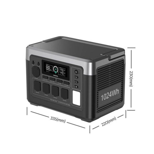 Estação de energia Oukitel P1000e Plus 1024Wh 1800W 12 portas LiFePO4 Carregamento rápido Solar