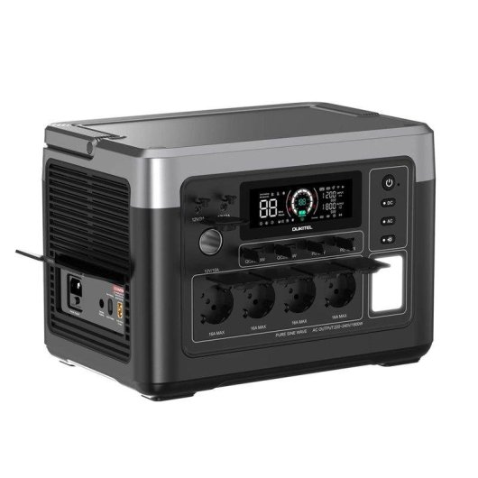Estação de energia Oukitel P1000e Plus 1024Wh 1800W 12 portas LiFePO4 Carregamento rápido Solar
