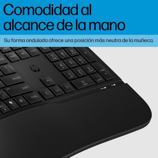 Clavier HP 485 Comfort à membrane avec touches programmables et repose-poignets, résistant aux éclaboussures