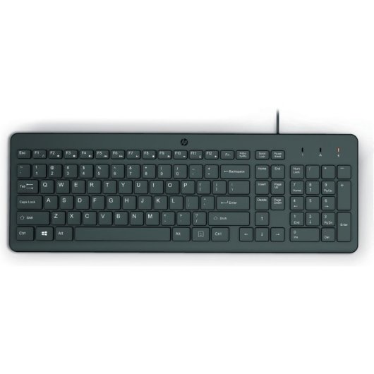 Teclado HP 150 alámbrico completo USB negro con cable de 1 m