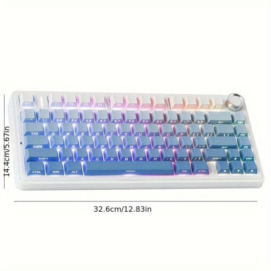 Teclado Aula F75 mecánico compacto 75% RGB tri-modo azul degradado