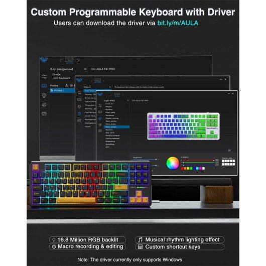 Teclado Aula F87 mecánico wireless TKL RGB hot-swappable español