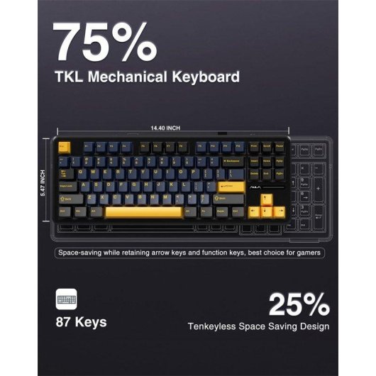 Teclado Aula F87 mecánico wireless TKL RGB hot-swappable español