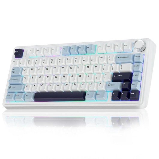 Teclado Aula F75 mecánico gaming inalámbrico 75% gasket hot-swap