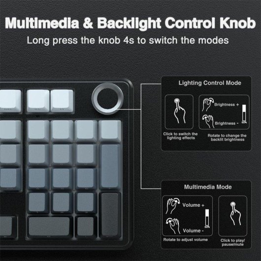 Teclado Aula F99 Pro mecánico inalámbrico tri-modo con RGB y hot-swap
