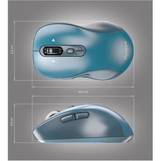 Ratón Yenkee YMS 2010BE Bluetooth 5.1 USB 2.4GHz 3200 DPI 6 Boutons Noir