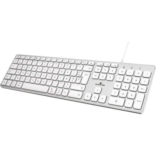 Tastatur Bluestork AZERTY Französisch Weiß USB/USB-C Leise mit Ziffernblock