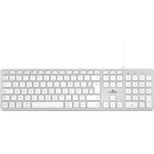 Tastatur Bluestork AZERTY Französisch Weiß USB/USB-C Leise mit Ziffernblock