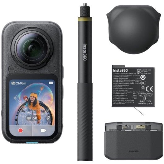 Cámara Deportiva Insta360 X6 Essential Bundle 8K UltraHD WIFI BT 360º Estabilización Avanzada UltraWide