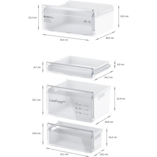 Réfrigérateur Combi Bosch KIV865SE0 Defrost 177cm 267L E Blanc
