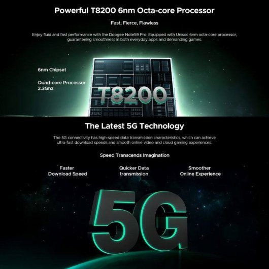 Doogee Note 59 Pro 5G 6GB Negro 256GB 6,75" NFC