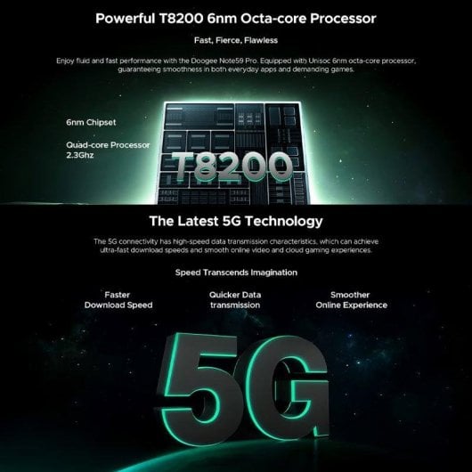 Doogee Note 59 Pro 5G 256GB 6GB 6,75" Negro NFC