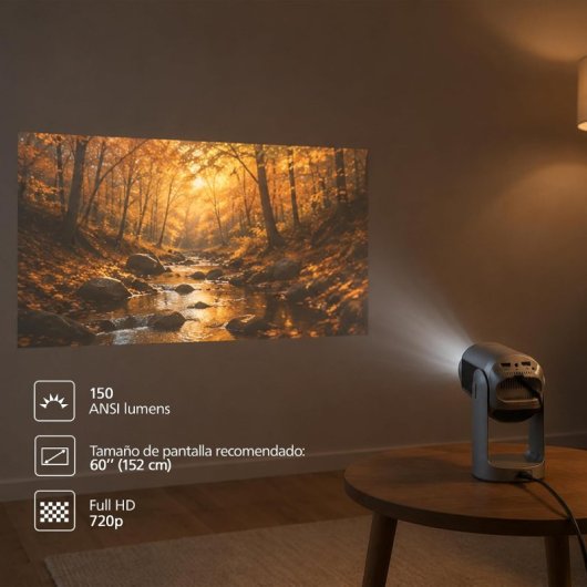 Projecteur Philips Neopix 156 Portable 720p 150 Lumens 60" LED LCD Wi-Fi Mirroring