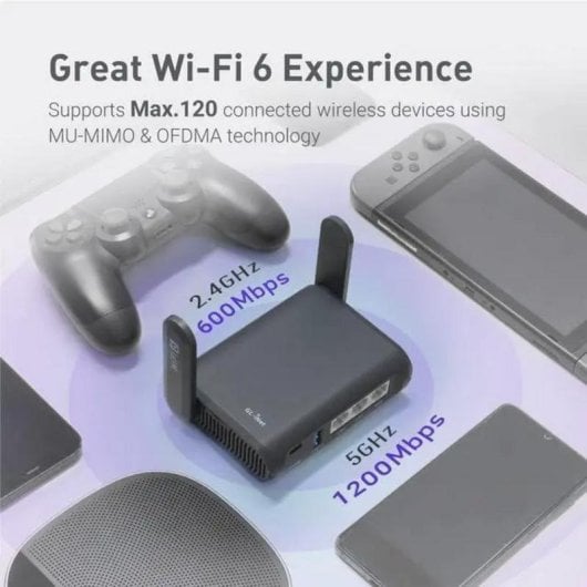 Router GL.iNet GL-AXT1800 WiFi 6 Double Bande 1800 Mbps VPN Intégrée