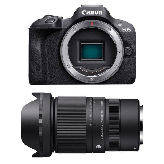 Appareil photo reflex Canon EOS R100 24,1MP WiFi Bluetooth 16-300mm
