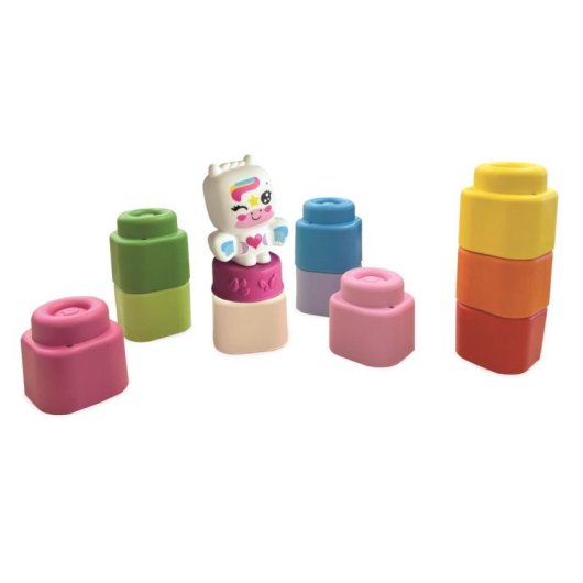 Clementoni Clemmy Arcoíris 10 Cubos Blandos Apilables + Personaje Unicornio 17630 11 peças