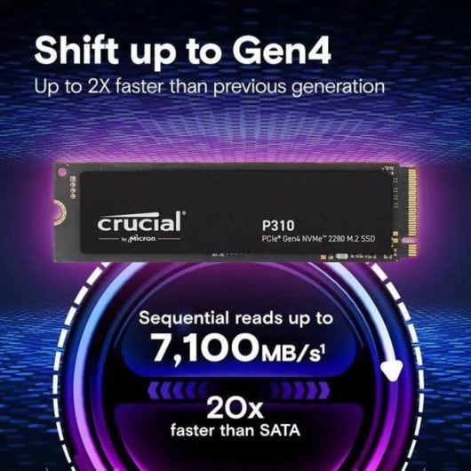 Disque Dur Crucial P310 2TB PCIe Gen4 NVMe M.2 2280 7100MB/s