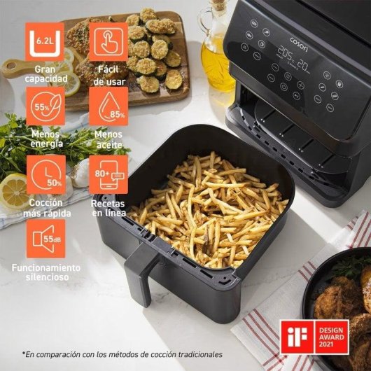 Freidora de aire Cosori Premium II Chef Edition 6,2 L 1700 W revestimiento cerámico