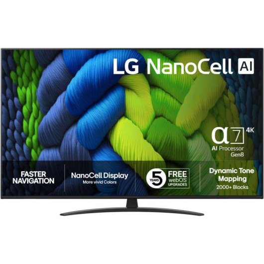 TV LG NANOCELL 4K LED 50NANO82A6B 50" 4K UltraHD 60Hz Smart TV webOS HDR