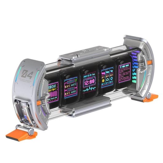 Horloge numerique Divoom Times Gate 5 ecrans IPS lumieres multicolores