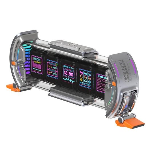 Horloge numerique Divoom Times Gate 5 ecrans IPS lumieres multicolores
