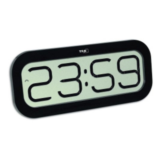 Horloge de Table TFA-Dostmann 60.4514 Digitale Noire Ovalée