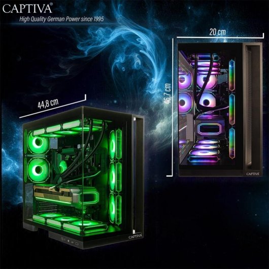 PC de bureau CAPTIVA 104001 AMD Ryzen 7 9850X3D 64GB 1TB SSD RTX 5080 Windows 11 Home RGB
