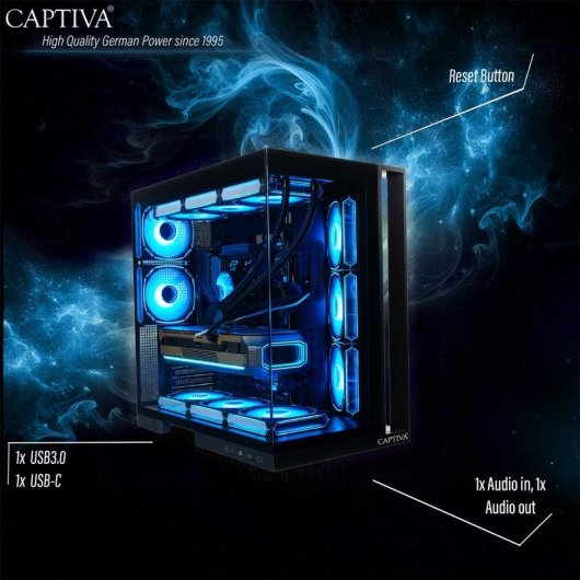 PC de bureau CAPTIVA 104001 AMD Ryzen 7 9850X3D 64GB 1TB SSD RTX 5080 Windows 11 Home RGB