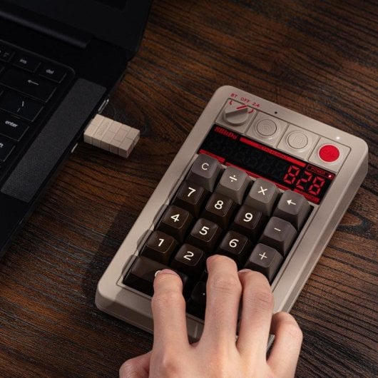 Clavier 8BITDO Retro 18 Bluetooth USB RF sans fil gris compact