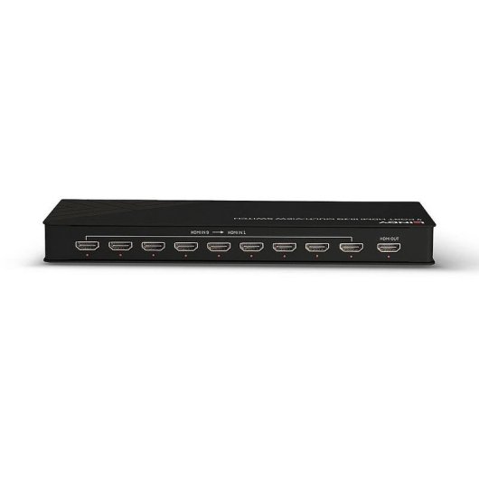 Conmutador de vídeo Lindy 38330 HDMI 9 entradas 4K Multiview Metal Negro