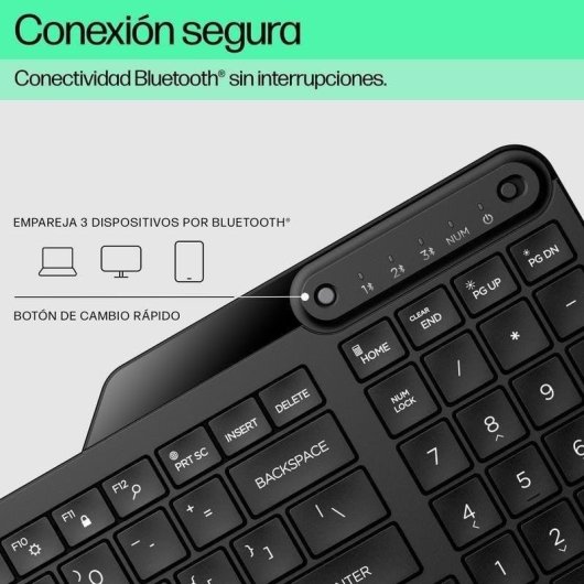 Tastiera HP 460 wireless Bluetooth multidispositivo con tastierino numerico nera