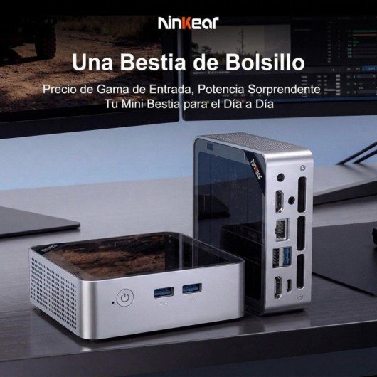 Mini PC Ninkear M6 Intel Pentium Gold 7505 8GB 256GB SSD UHD Graphics Windows 11 Pro Triple Pantalla WiFi 6