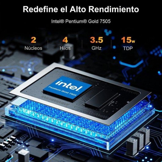 Mini PC Ninkear M6 Intel Pentium Gold 7505 8GB 256GB SSD UHD Graphics Windows 11 Pro Triple Pantalla WiFi 6