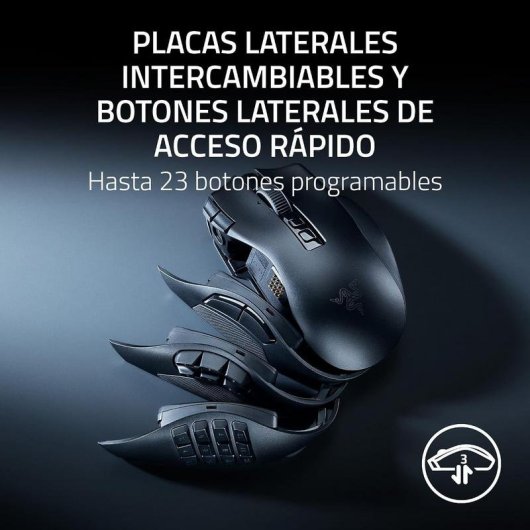 Ratón Razer Naga V3 Pro Bluetooth Radiofrequenza 30000 DPI Nero Pulsanti programmabili