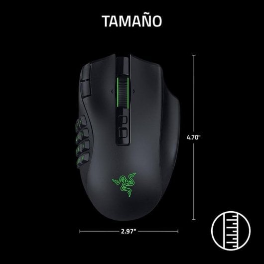 Ratón Razer Naga V3 Pro Bluetooth Radiofrequenza 30000 DPI Nero Pulsanti programmabili