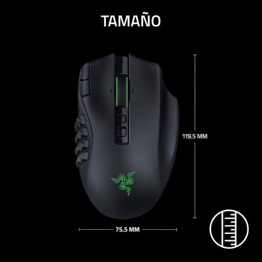 Ratón Razer Naga V3 Pro Bluetooth Radiofrequenza 30000 DPI Nero Pulsanti programmabili